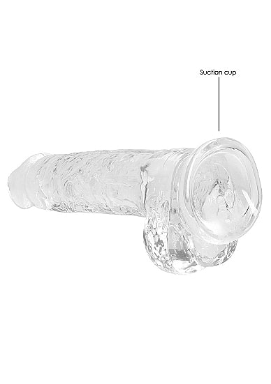 Shots RealRock Realistic Crystal Clear 8 Dildo w/Balls - Transparent Clear