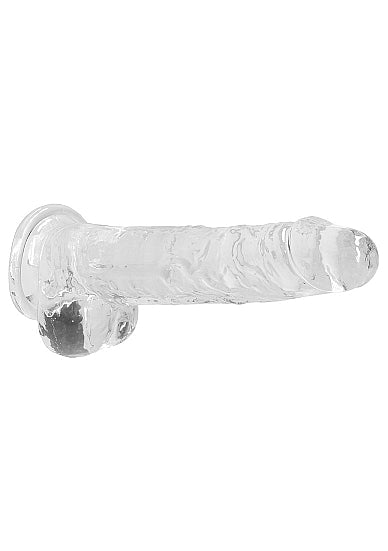 Shots RealRock Realistic Crystal Clear 8 Dildo w/Balls - Transparent Clear