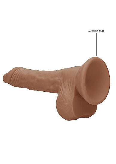 Real Rock Realistic Dildo With Balls - 7" - 17 Cm - Mocha