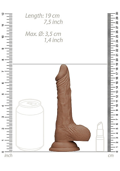 Real Rock Realistic Dildo With Balls - 7" - 17 Cm - Mocha