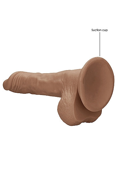 Real Rock Realistic Dildo With Balls - 8" - 20 Cm - Mocha