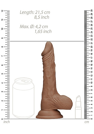 Real Rock Realistic Dildo With Balls - 8" - 20 Cm - Mocha