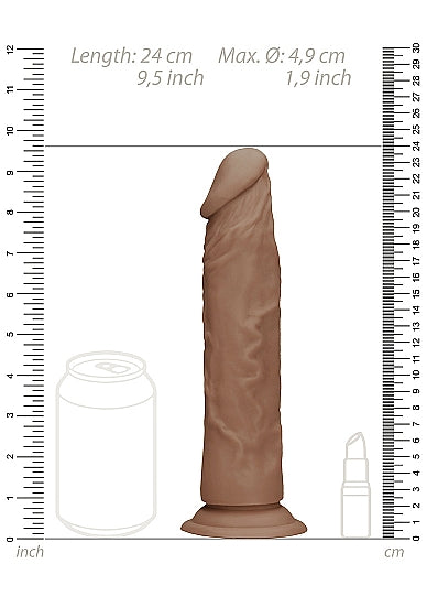Real Rock Realistic Dildo - 9" - 23 Cm - Mocha