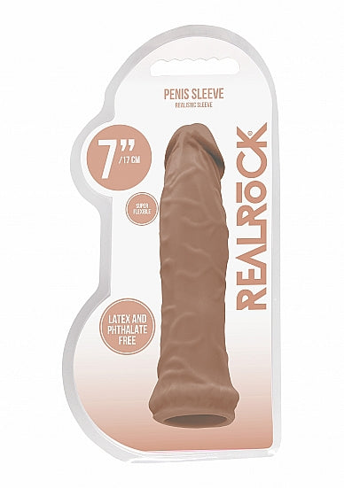 Real Rock Penis Extender - 7" - 17 Cm - Mocha