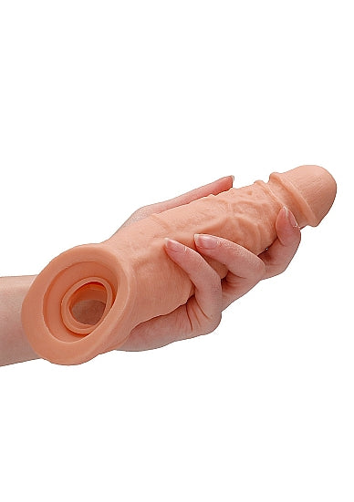 Real Rock Penis Extender With Rings - 9" - 22 Cm - Vanilla