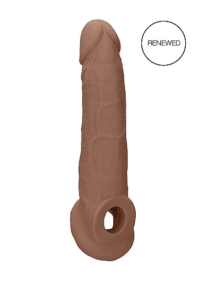 Real Rock Penis Extender With Rings - 9" - 22 Cm - Mocha