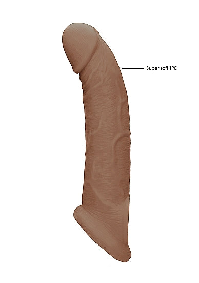 Real Rock Penis Extender With Rings - 9" - 22 Cm - Mocha