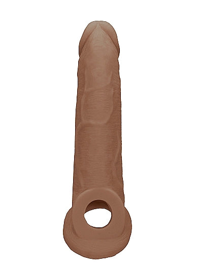 Real Rock Penis Extender With Rings - 9" - 22 Cm - Mocha