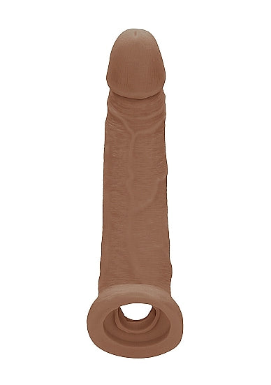 Real Rock Penis Extender With Rings - 9" - 22 Cm - Mocha