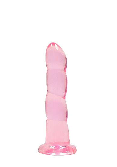Shots Realrock Crystal Clear Non Realistic 7" Dildo - Pink