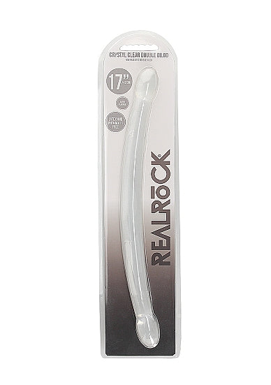 Shots Realrock Crystal Clear 17" Double Dildo - Transparent