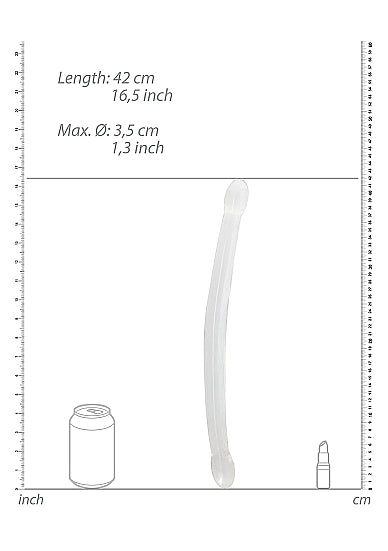 Shots Realrock Crystal Clear 17" Double Dildo - Transparent