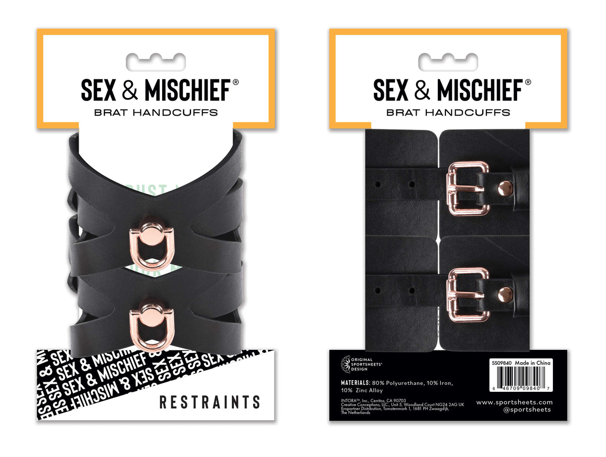 Sandm Brat Handcuffs Black/rose Gold