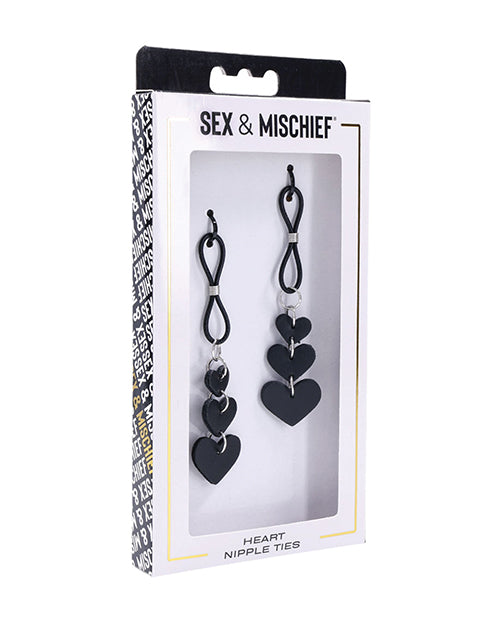 Sandm Heart Nipple Ties Blk/slv