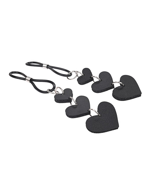 Sandm Heart Nipple Ties Blk/slv