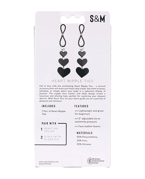 Sandm Heart Nipple Ties Blk/slv