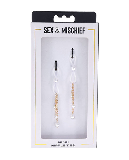 Sandm Pearl Nipple Ties Wht/gld
