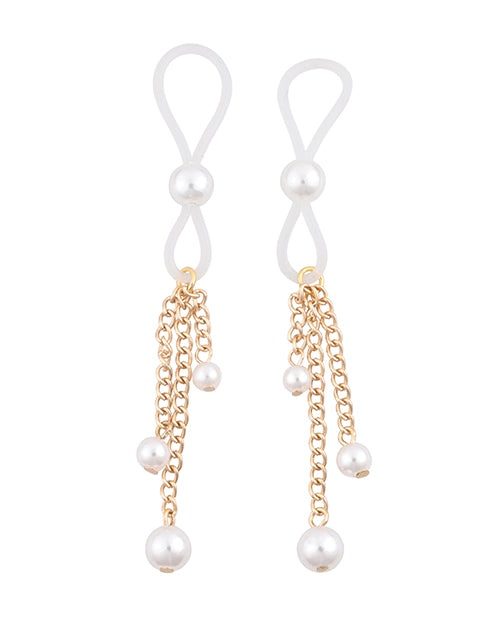 Sandm Pearl Nipple Ties Wht/gld