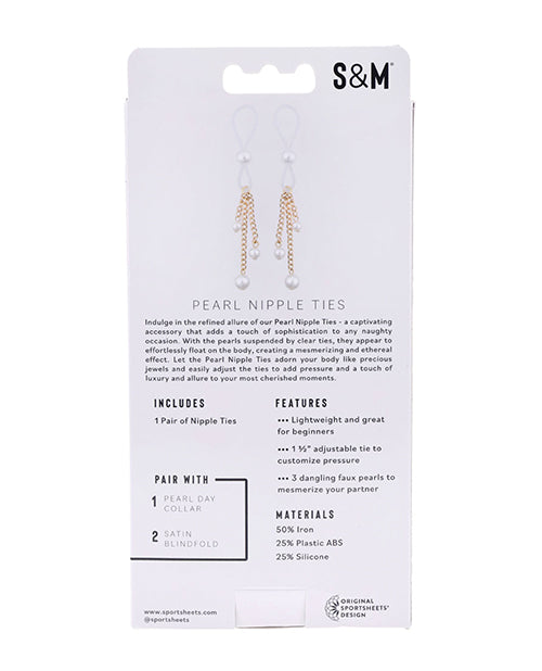 Sandm Pearl Nipple Ties Wht/gld