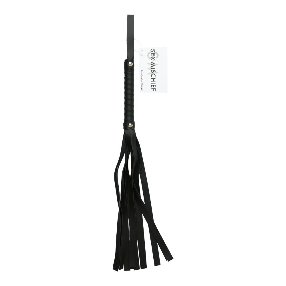 Faux Leather Flogger Black