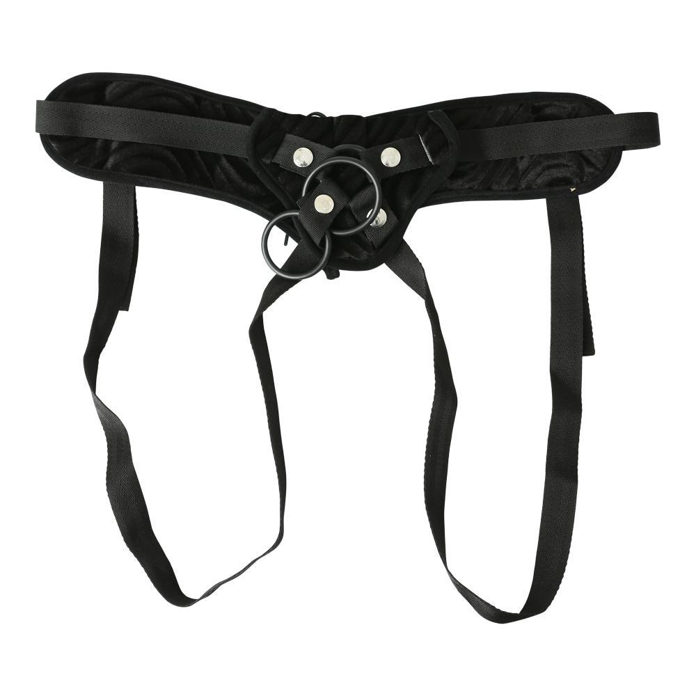 Vibrating Corsette Strap On Harness Black