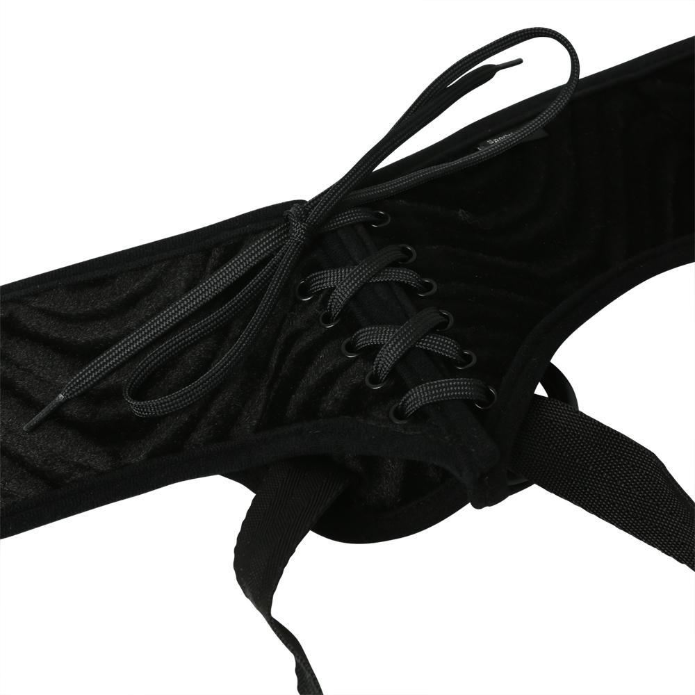 Vibrating Corsette Strap On Harness Black