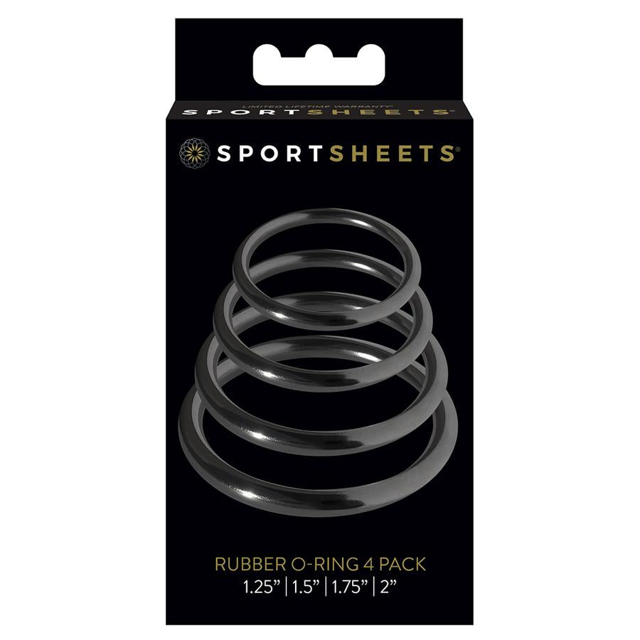 Sportsheets Rubber Rings 4 Pack Black