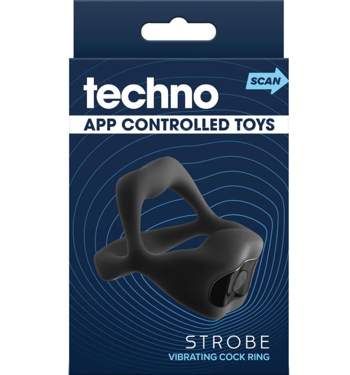 Techno Strobe App-controlled Vibrating Cock Ring Black
