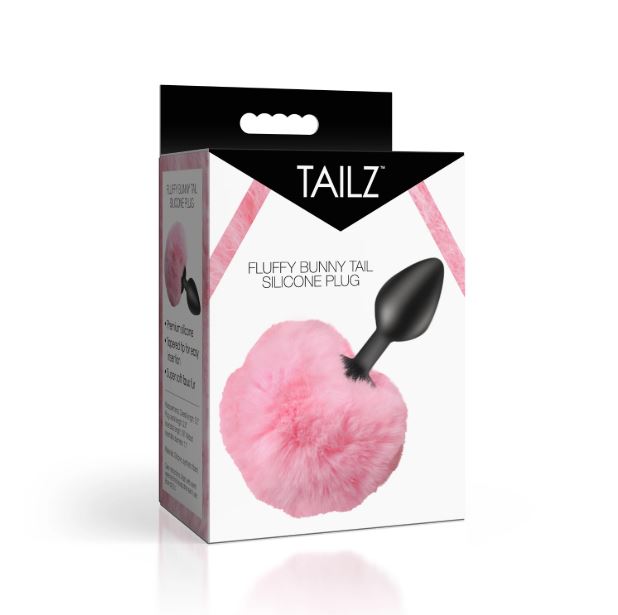 Fluffy Bunny Tail Silicone Plug - Pink