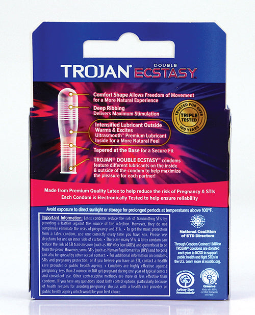 Trojan Double Ecstasy 3 Pack Latex Condoms
