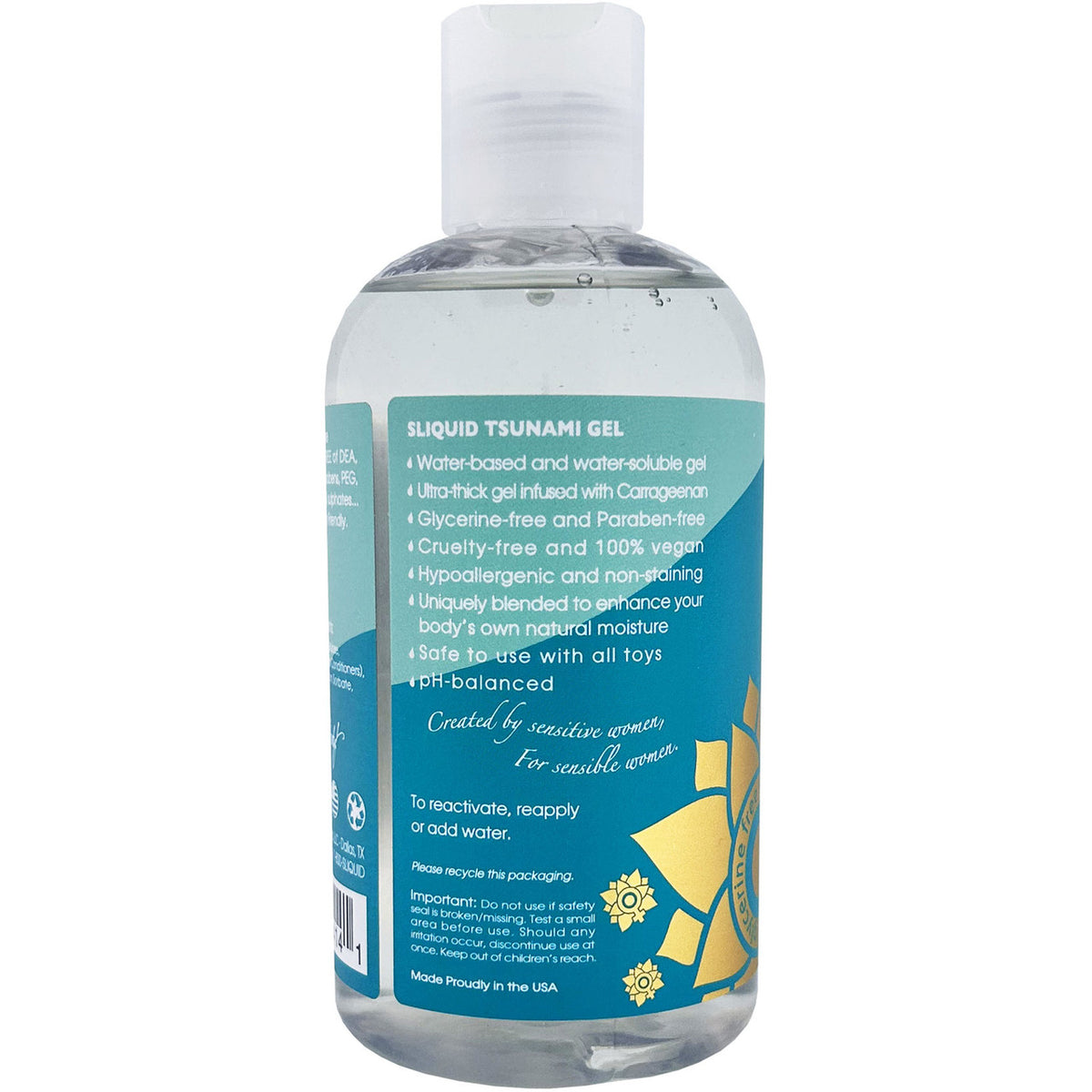 Sliquid Tsunami Water-Based Gel Lubricant 8 oz.