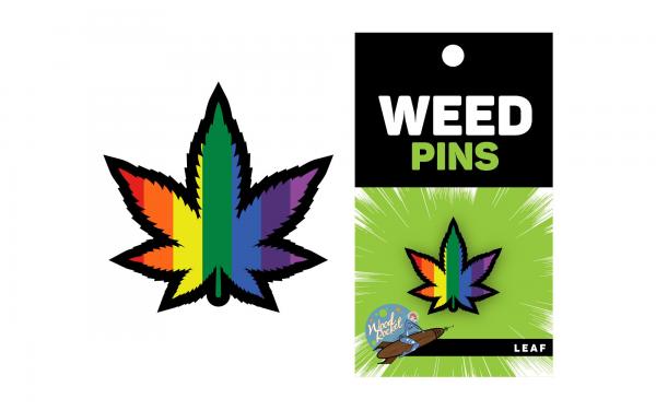 Weed Pin Green Marijuana Leaf