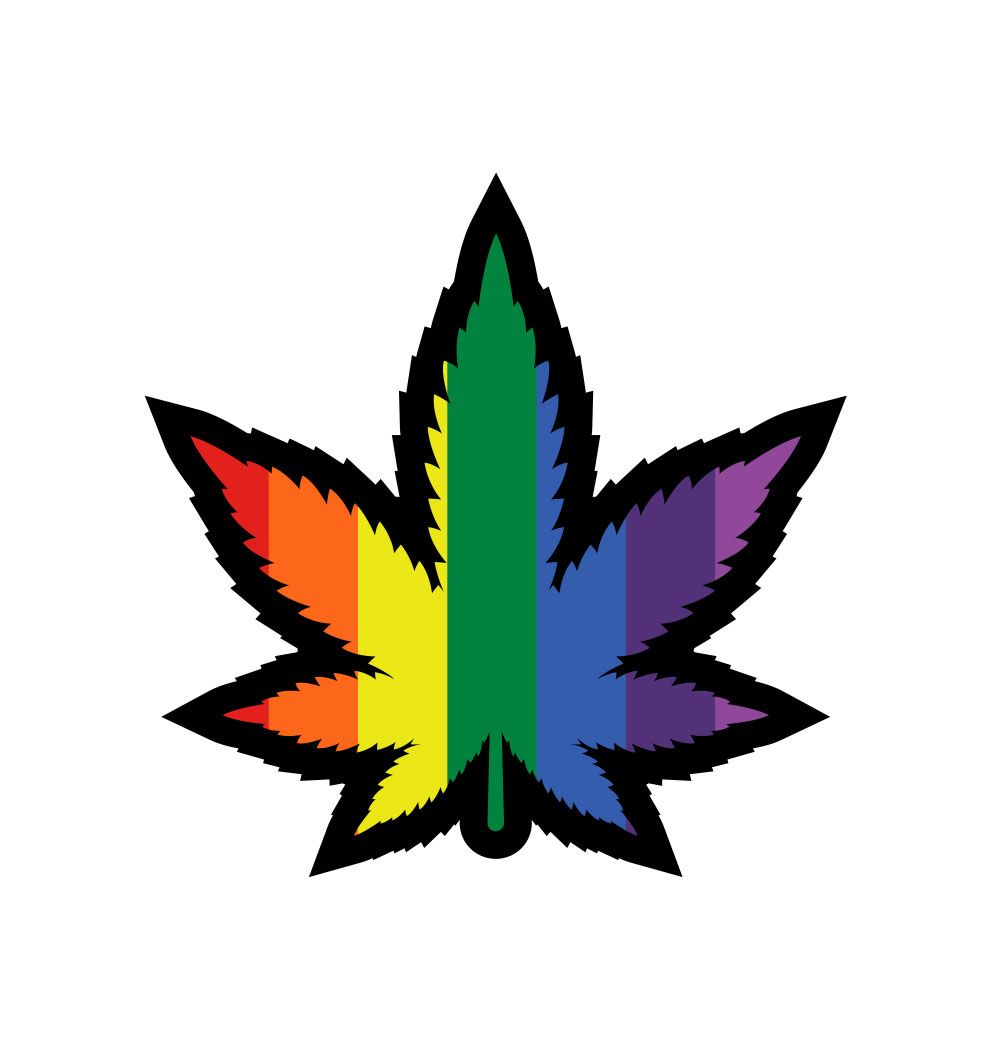 Weed Pin Rainbow Marijuana Leaf