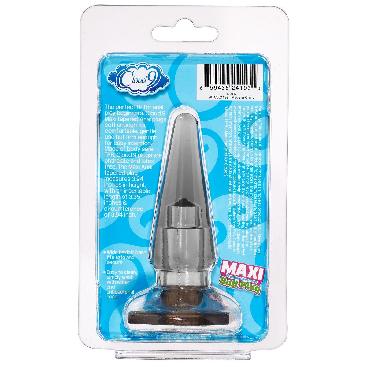 Cloud 9 Big Anal Plug Clear Gray
