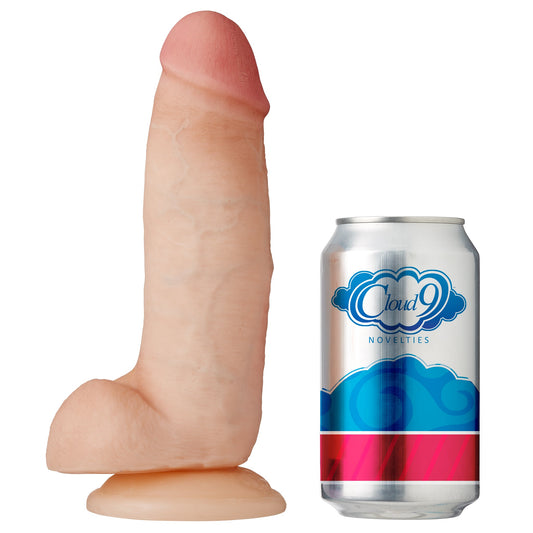 Cloud 9 Dual Density Dildo Touch Thick W/ Realistic Painted Veins & Balls 8 in Beige