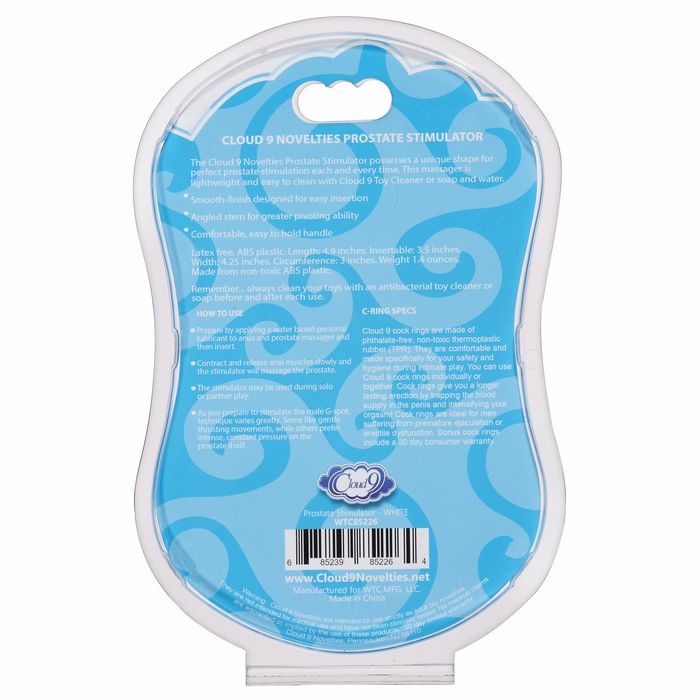 Cloud 9 Prostate Stimulator Kit White with C Rings