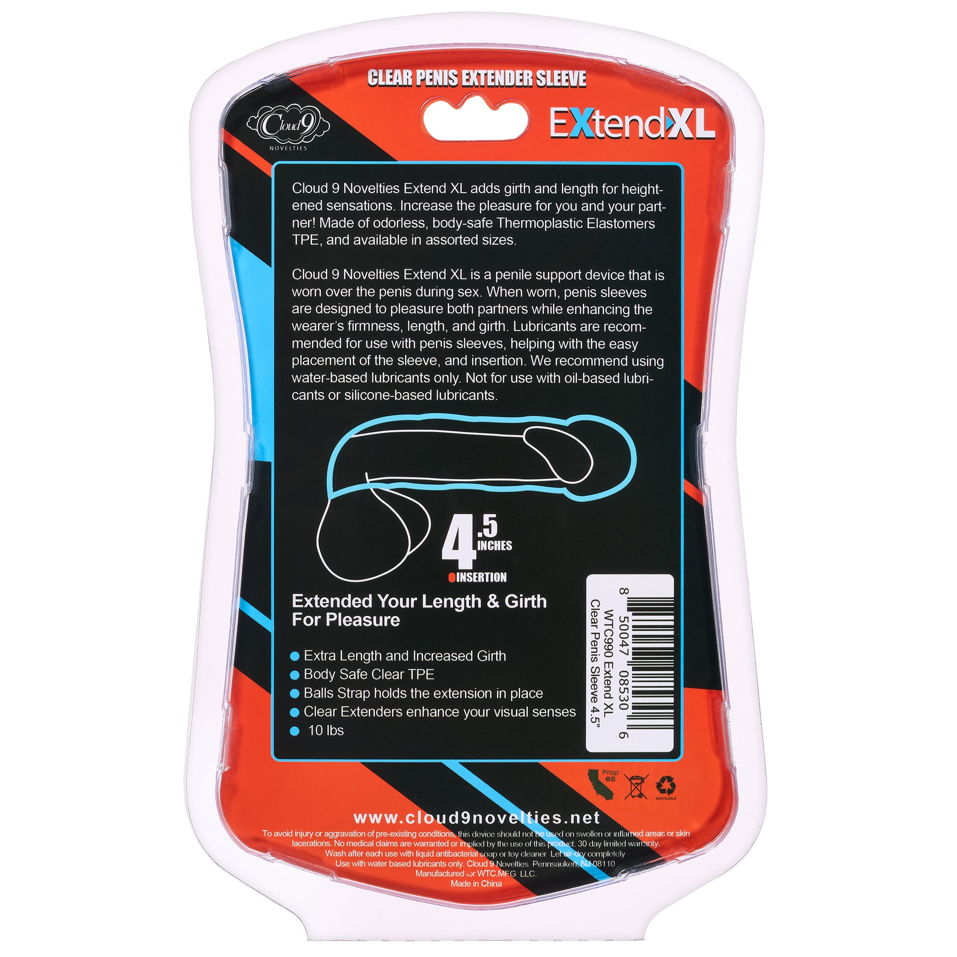 Cloud 9 Penis Sleeve 4-1/2