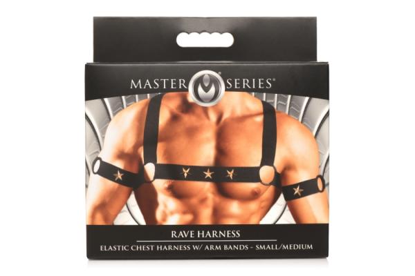 Rave Harness Elastic Chest Harness with Arm Bands - SM