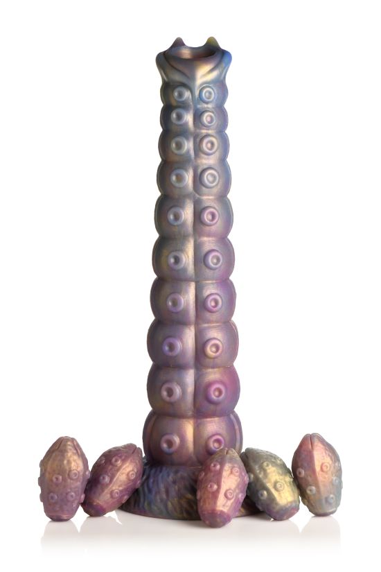 Deep Invader Tentacle Ovipositor Silicone Dildo with Eggs
