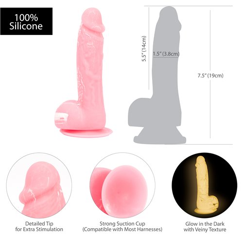 Addiction Brandon Gitd Dong Pink 7.5 In W/bullet