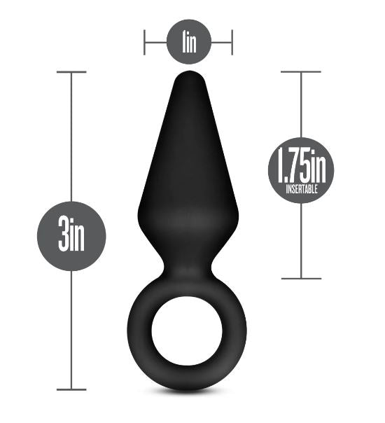 Blush Anal Adventures Platinum Silicone Loop Plug - Small Black