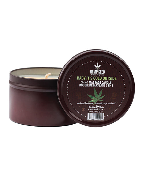 Hemp Seed 3-IN-1 Baby Its Cold Outside Candle 6 OZ