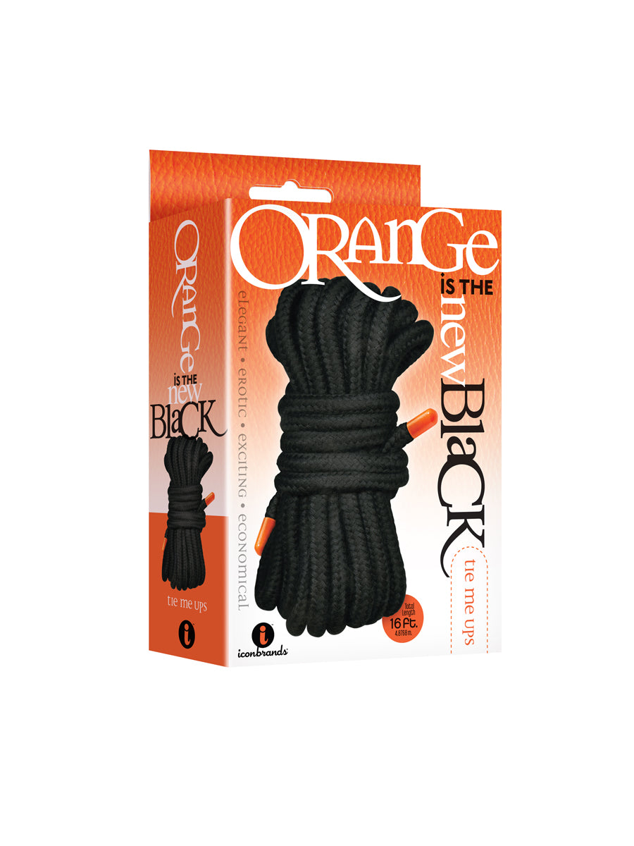 The 9's, Orange Is The New Black, Tie Me Ups Cotton/nylon Blend Bondage Rope, Black With Orange Aigl