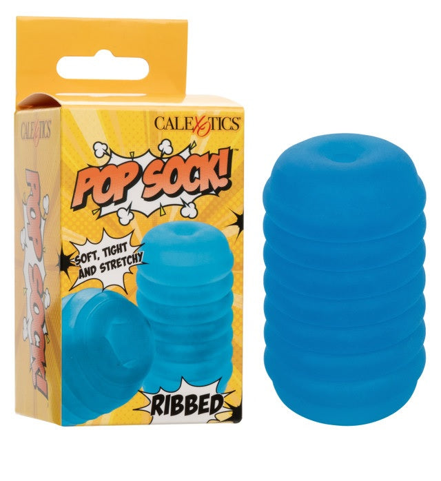 Pop Sock Ribbed Masturbator - Blue