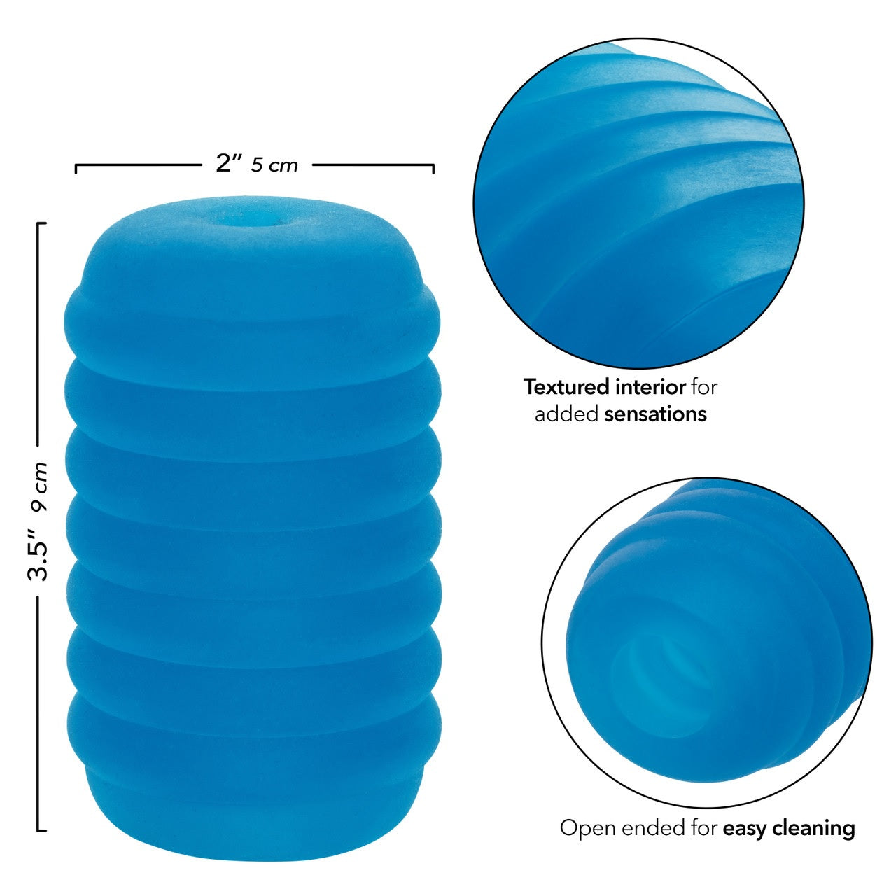 Pop Sock Ribbed Masturbator - Blue