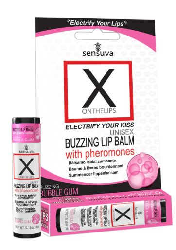 X On The Lips Buzzing Lip Balm With Pheromones Bubble Gum .75 Ounce