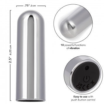 10 Function Rechargeable Bullet - Silver