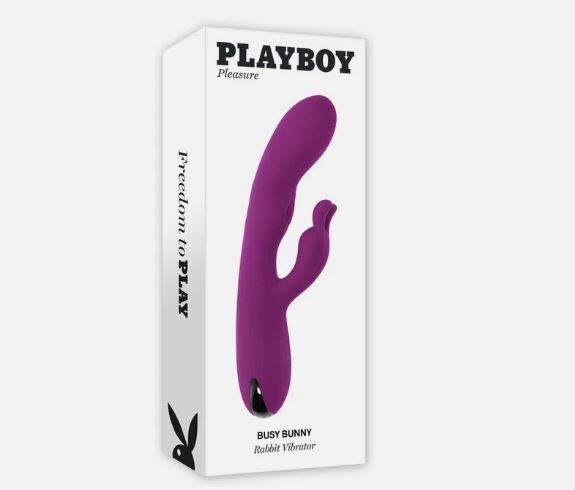 Playboy Busy Bunny Rechargeable Vibrating Dual Stimulator Vibrator Silicone Wild Aster