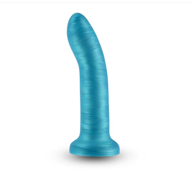 Royals Charlie 6 In. Metallic Curved Dildo Teal