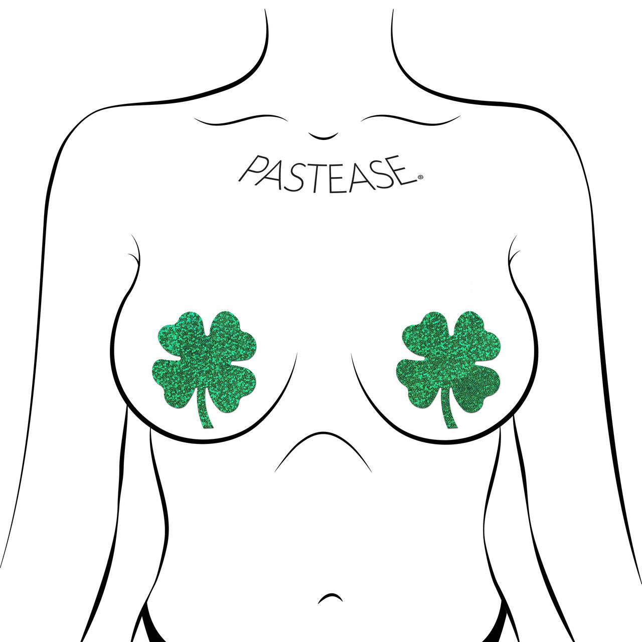 Four Leaf Clover Shamrock Green Pasties O/S